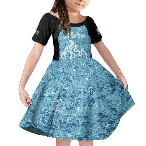 Custom Brisbane Heat Champions BBL13 Family Matching Short Sleeve Bodycon Dress and Hawaiian Shirt