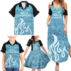 Custom Brisbane Heat Champions BBL13 Family Matching Summer Maxi Dress and Hawaiian Shirt