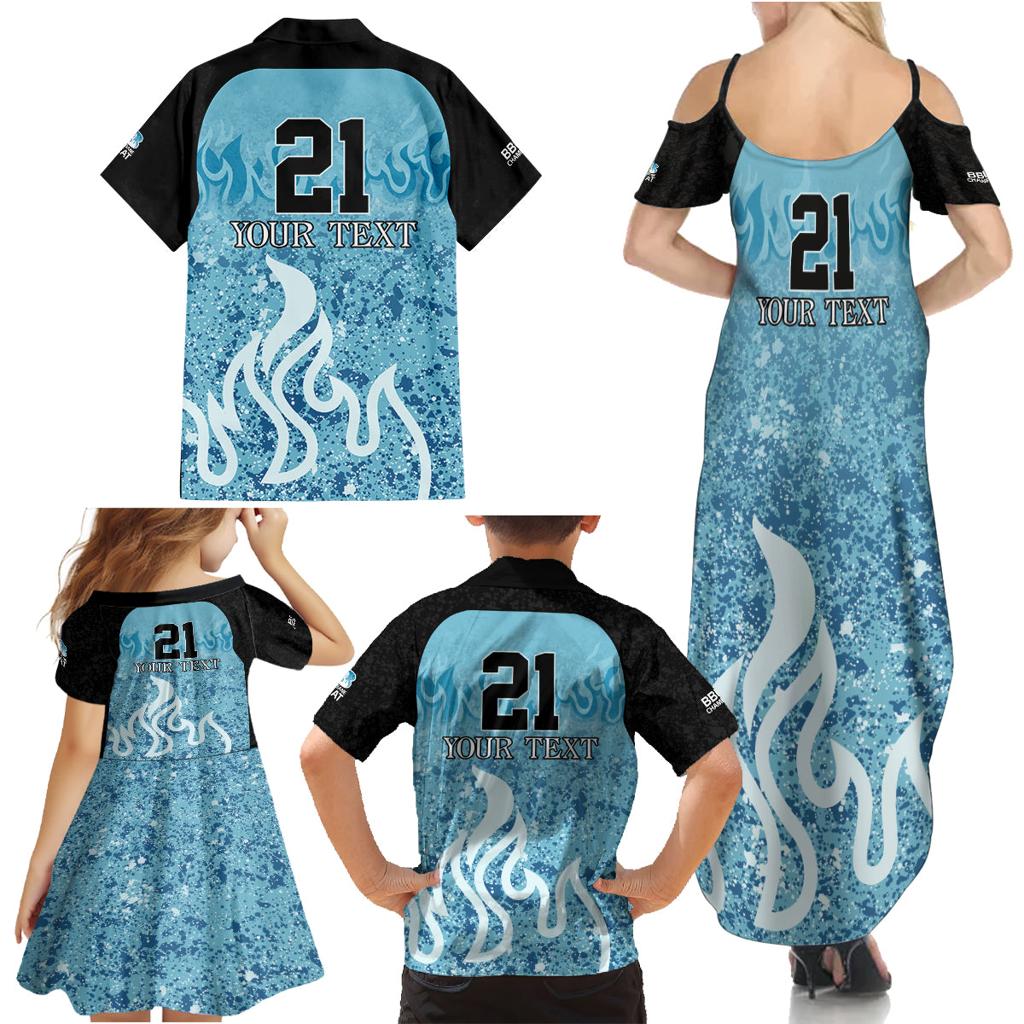 Custom Brisbane Heat Champions BBL13 Family Matching Summer Maxi Dress and Hawaiian Shirt