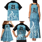 Custom Brisbane Heat Champions BBL13 Family Matching Tank Maxi Dress and Hawaiian Shirt