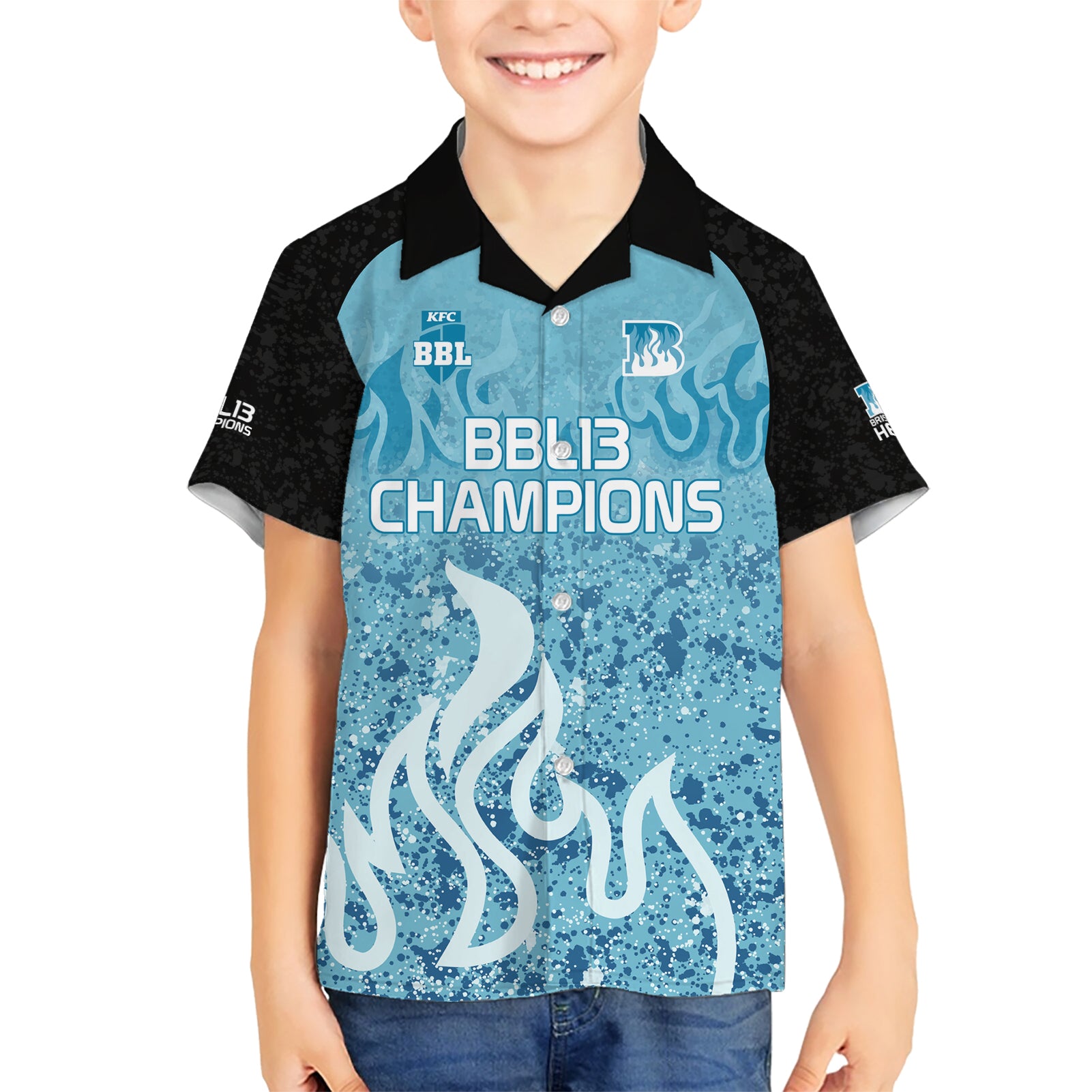 Custom Brisbane Heat Champions BBL13 Kid Hawaiian Shirt