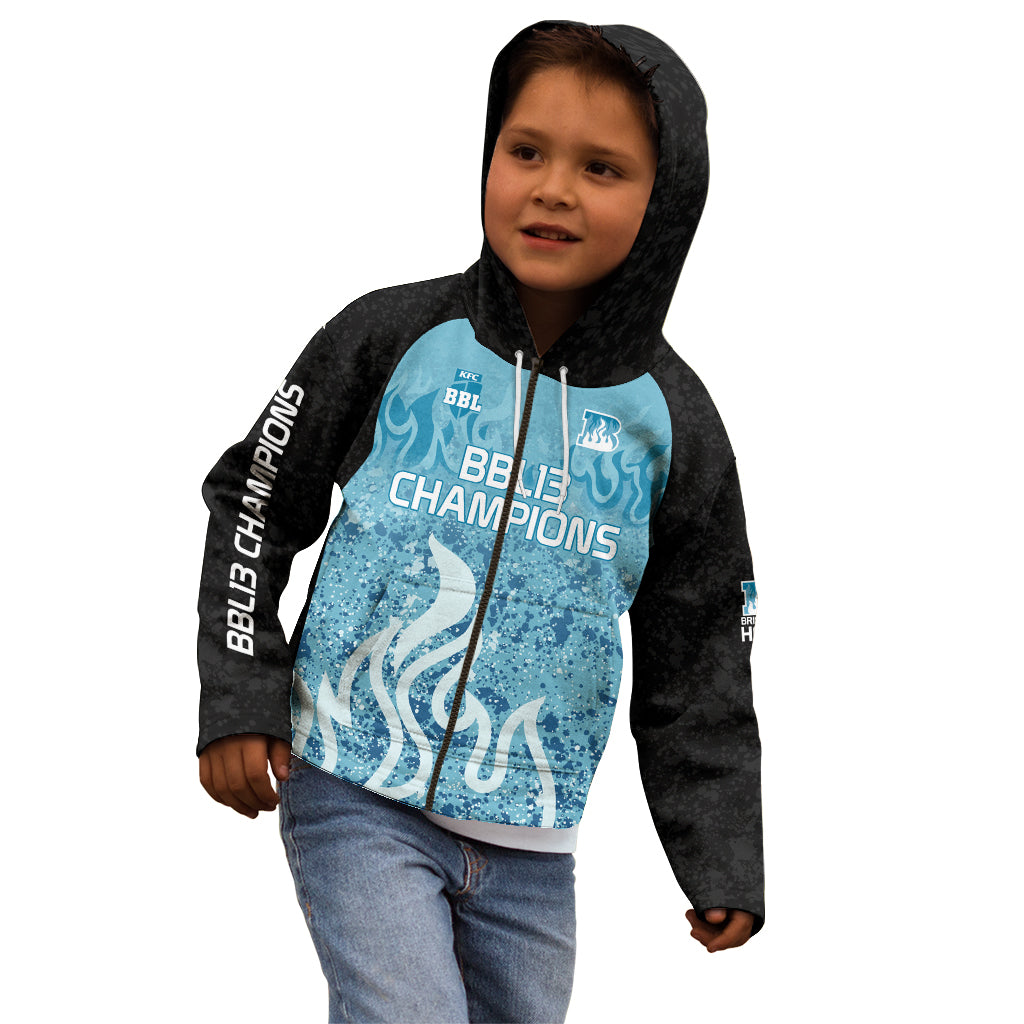 Custom Brisbane Heat Champions BBL13 Kid Hoodie