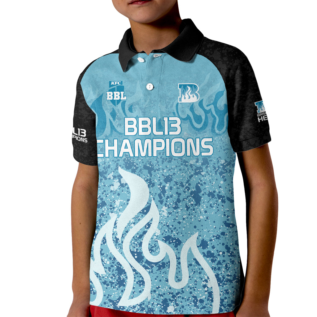 Custom Brisbane Heat Champions BBL13 Kid Polo Shirt