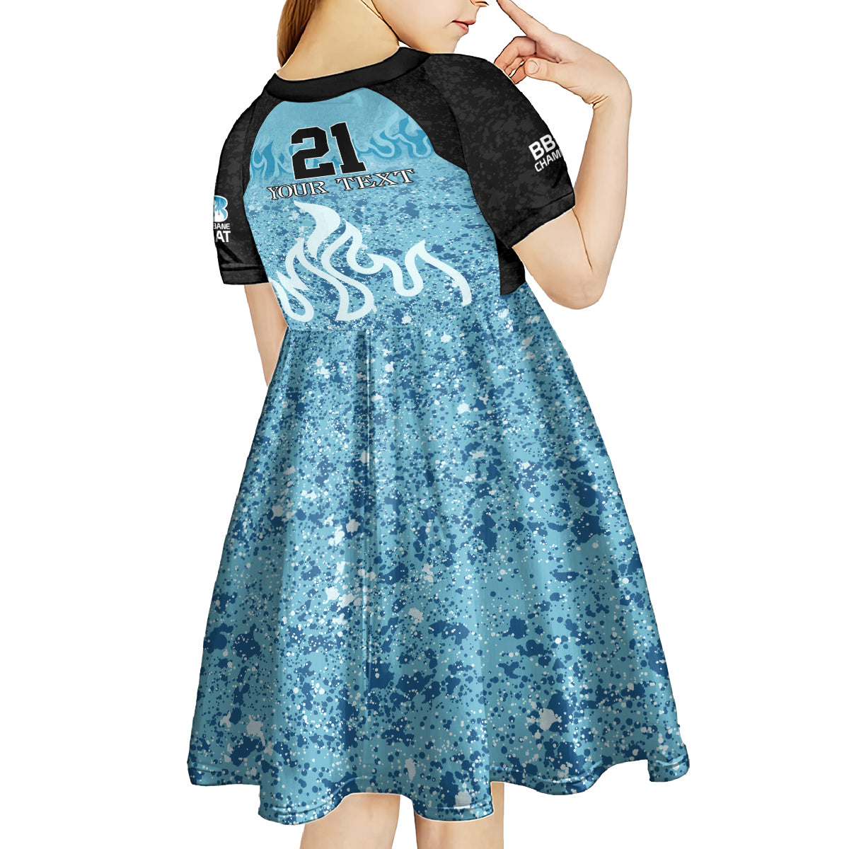Custom Brisbane Heat Champions BBL13 Kid Short Sleeve Dress