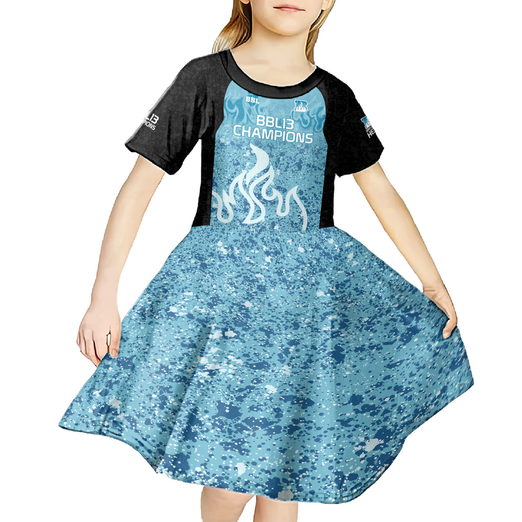 Custom Brisbane Heat Champions BBL13 Kid Short Sleeve Dress