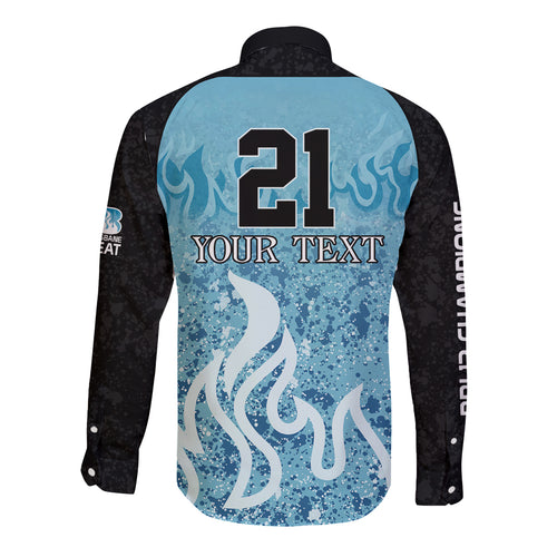 Custom Brisbane Heat Champions BBL13 Long Sleeve Button Shirt