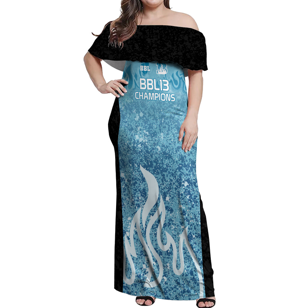 Custom Brisbane Heat Champions BBL13 Off Shoulder Maxi Dress