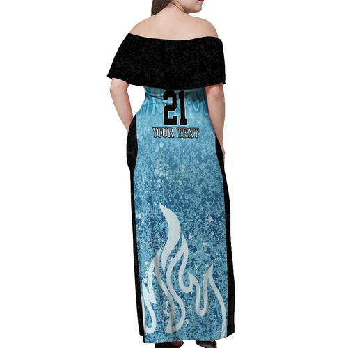 Custom Brisbane Heat Champions BBL13 Off Shoulder Maxi Dress
