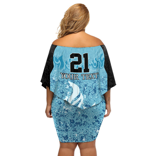 Custom Brisbane Heat Champions BBL13 Off Shoulder Short Dress
