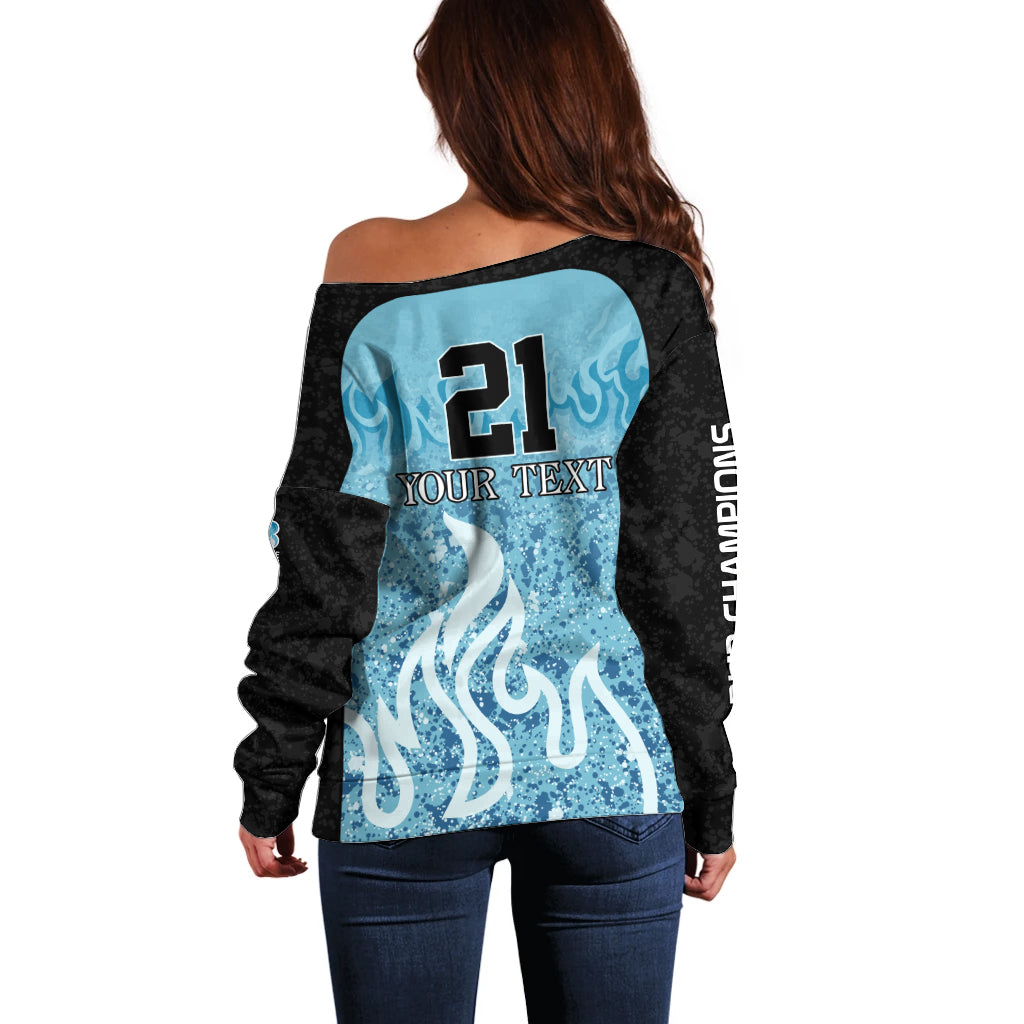 Custom Brisbane Heat Champions BBL13 Off Shoulder Sweater