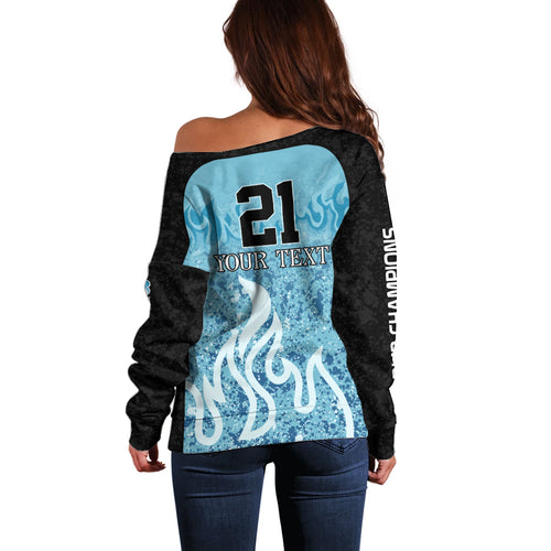Custom Brisbane Heat Champions BBL13 Off Shoulder Sweater