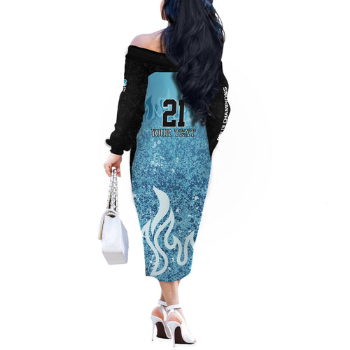 Custom Brisbane Heat Champions BBL13 Off The Shoulder Long Sleeve Dress