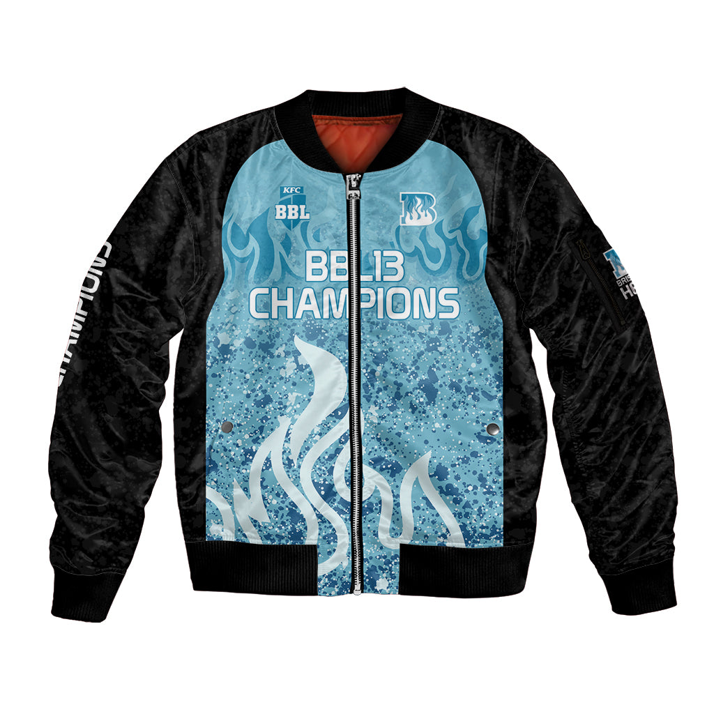 Custom Brisbane Heat Champions BBL13 Sleeve Zip Bomber Jacket