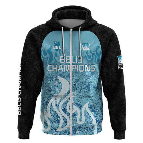 Custom Brisbane Heat Champions BBL13 Zip Hoodie