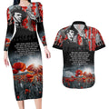 ANZAC DAY Heroes Of The Gallipoli Couples Matching Long Sleeve Bodycon Dress and Hawaiian Shirt