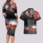 ANZAC DAY Heroes Of The Gallipoli Couples Matching Long Sleeve Bodycon Dress and Hawaiian Shirt