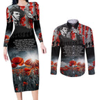 ANZAC DAY Heroes Of The Gallipoli Couples Matching Long Sleeve Bodycon Dress and Long Sleeve Button Shirt