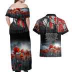 ANZAC DAY Heroes Of The Gallipoli Couples Matching Off Shoulder Maxi Dress and Hawaiian Shirt