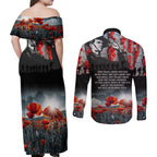 ANZAC DAY Heroes Of The Gallipoli Couples Matching Off Shoulder Maxi Dress and Long Sleeve Button Shirt