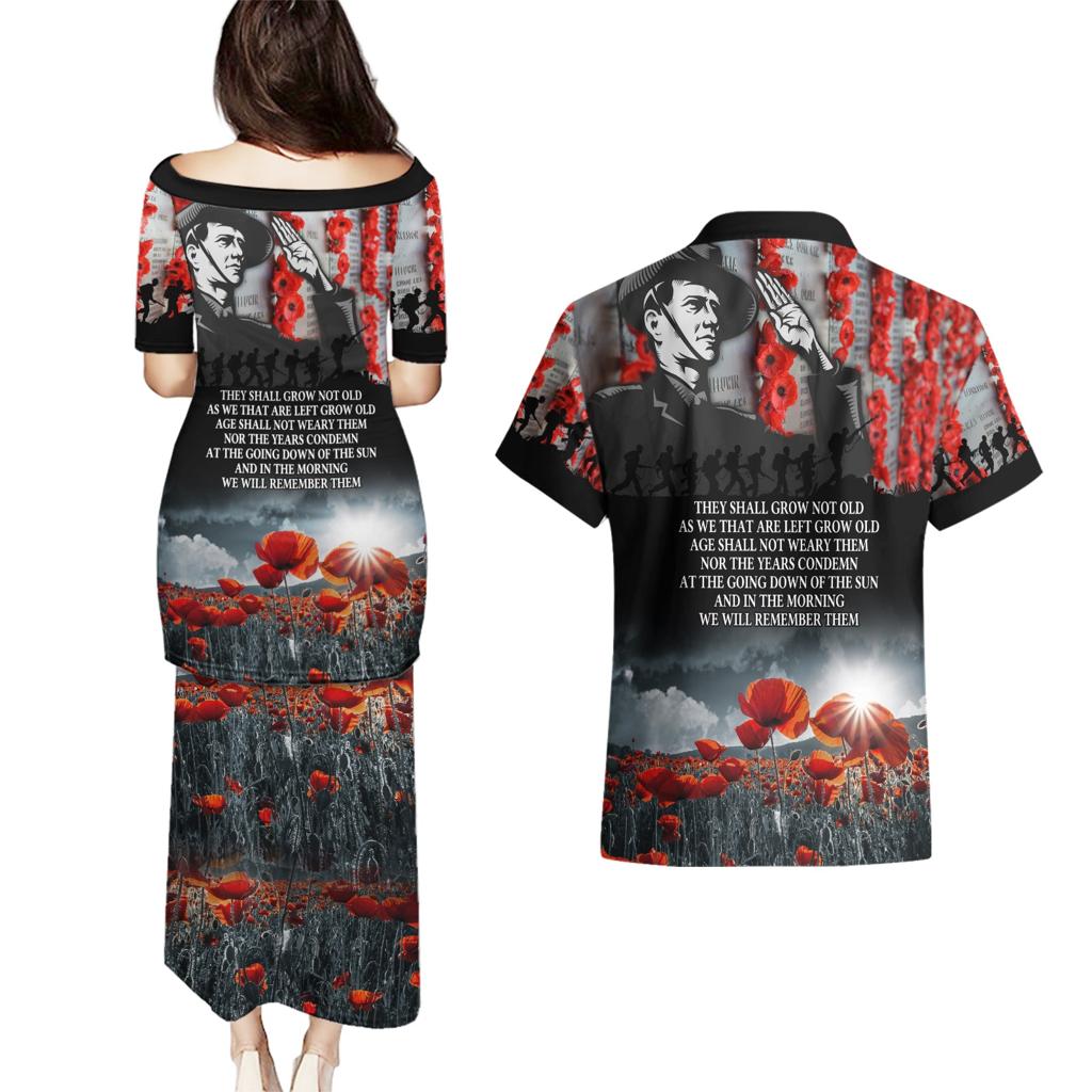 ANZAC DAY Heroes Of The Gallipoli Couples Matching Puletasi and Hawaiian Shirt