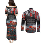 ANZAC DAY Heroes Of The Gallipoli Couples Matching Puletasi and Long Sleeve Button Shirt