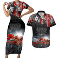 ANZAC DAY Heroes Of The Gallipoli Couples Matching Short Sleeve Bodycon Dress and Hawaiian Shirt