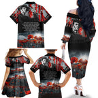 ANZAC DAY Heroes Of The Gallipoli Family Matching Off Shoulder Long Sleeve Dress and Hawaiian Shirt
