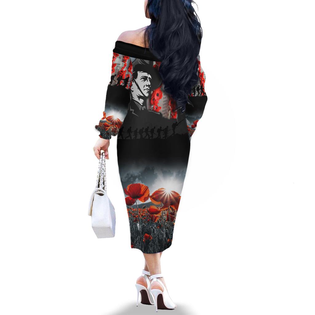 ANZAC DAY Heroes Of The Gallipoli Family Matching Off Shoulder Long Sleeve Dress and Hawaiian Shirt