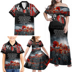 ANZAC DAY Heroes Of The Gallipoli Family Matching Off Shoulder Maxi Dress and Hawaiian Shirt