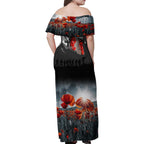 ANZAC DAY Heroes Of The Gallipoli Family Matching Off Shoulder Maxi Dress and Hawaiian Shirt