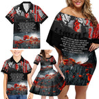 ANZAC DAY Heroes Of The Gallipoli Family Matching Off Shoulder Short Dress and Hawaiian Shirt
