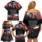ANZAC DAY Heroes Of The Gallipoli Family Matching Off Shoulder Short Dress and Hawaiian Shirt
