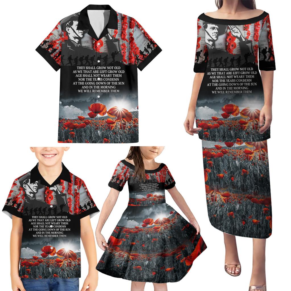 ANZAC DAY Heroes Of The Gallipoli Family Matching Puletasi and Hawaiian Shirt