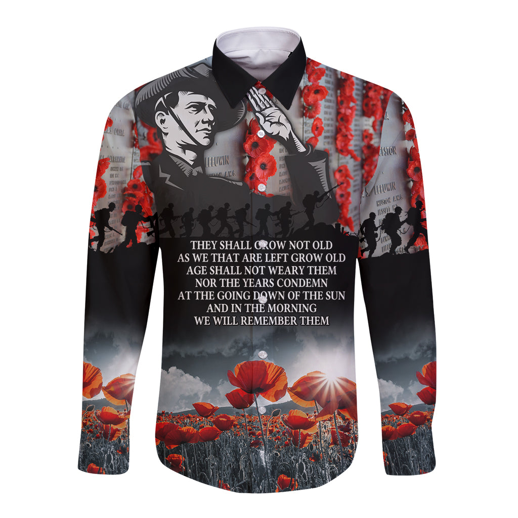 ANZAC DAY Heroes Of The Gallipoli Long Sleeve Button Shirt