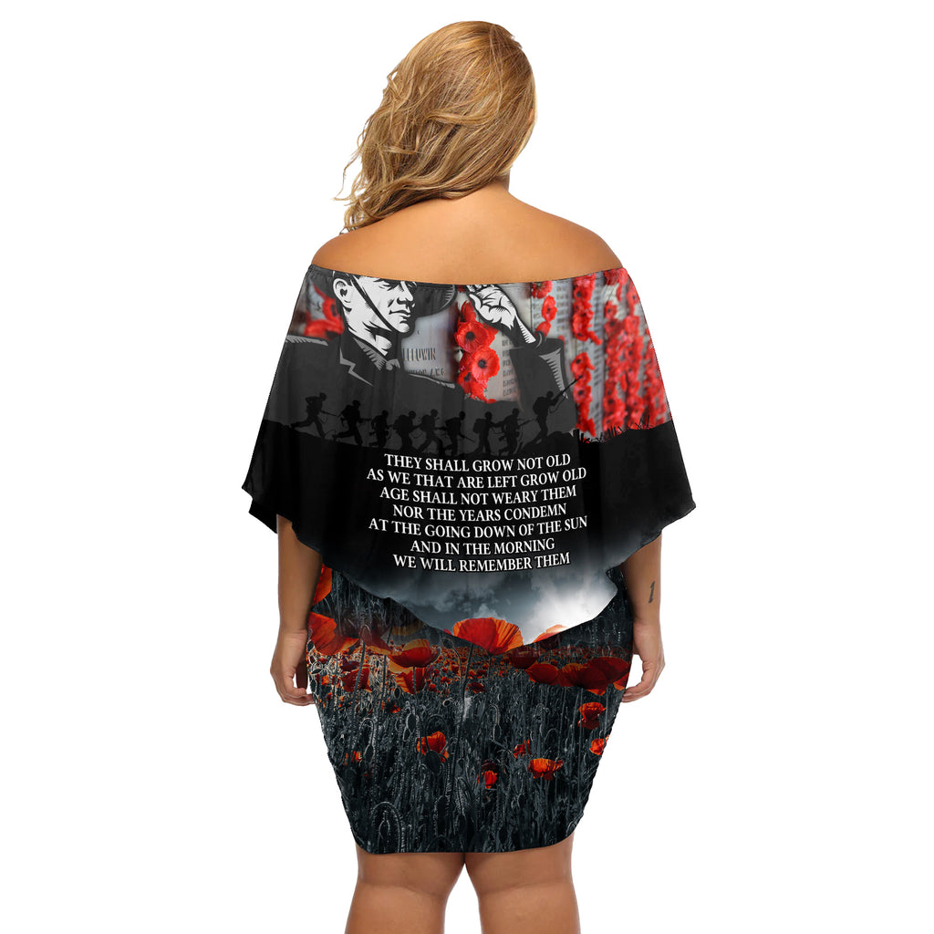 ANZAC DAY Heroes Of The Gallipoli Off Shoulder Short Dress