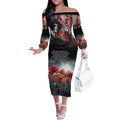 ANZAC DAY Heroes Of The Gallipoli Off The Shoulder Long Sleeve Dress