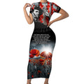 ANZAC DAY Heroes Of The Gallipoli Short Sleeve Bodycon Dress