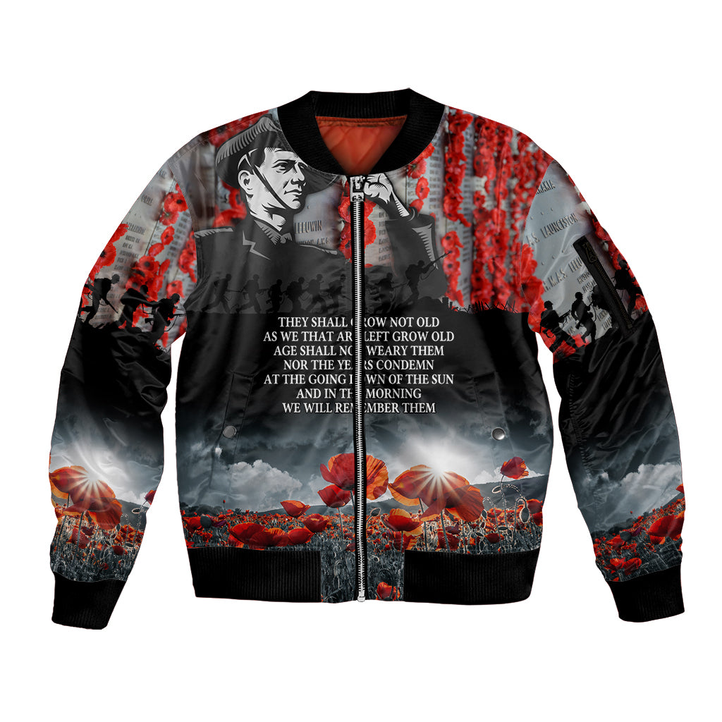 ANZAC DAY Heroes Of The Gallipoli Sleeve Zip Bomber Jacket