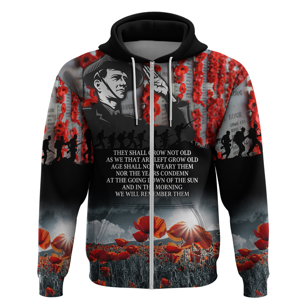 ANZAC DAY Heroes Of The Gallipoli Zip Hoodie