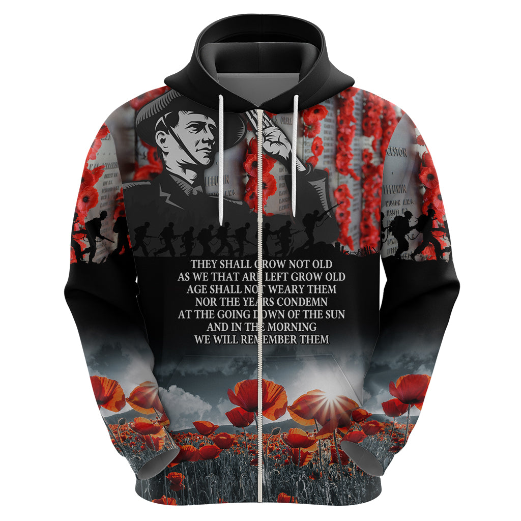 ANZAC DAY Heroes Of The Gallipoli Zip Hoodie