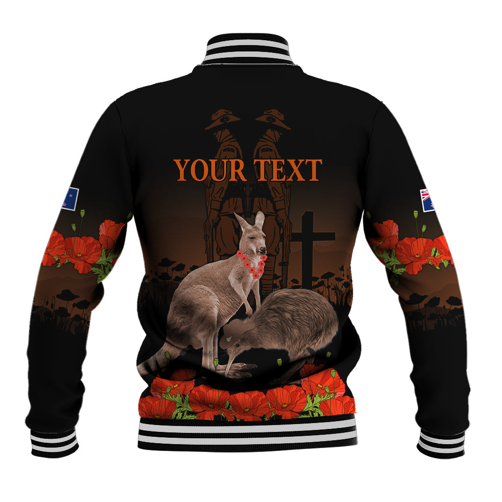 Kangaroo and Kiwi Bird ANZAC Day Custom Baseball Jacket Soldier Style