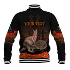 Kangaroo and Kiwi Bird ANZAC Day Custom Baseball Jacket Soldier Style