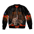 Kangaroo and Kiwi Bird ANZAC Day Custom Bomber Jacket Soldier Style