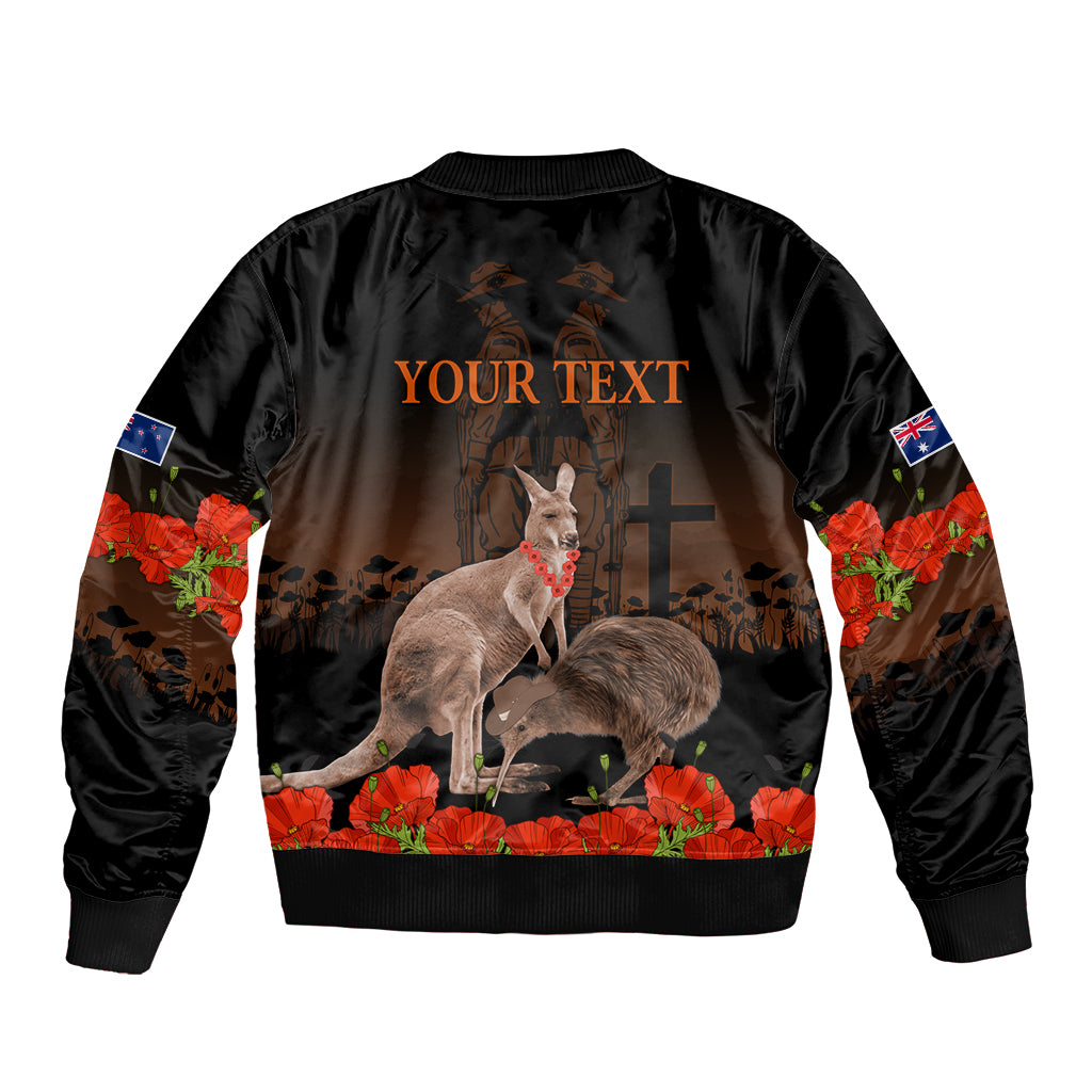 Kangaroo and Kiwi Bird ANZAC Day Custom Bomber Jacket Soldier Style