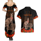Kangaroo and Kiwi Bird ANZAC Day Custom Couples Matching Summer Maxi Dress and Hawaiian Shirt Soldier Style