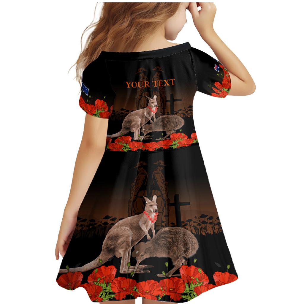 Kangaroo and Kiwi Bird ANZAC Day Custom Family Matching Mermaid Dress and Hawaiian Shirt Soldier Style