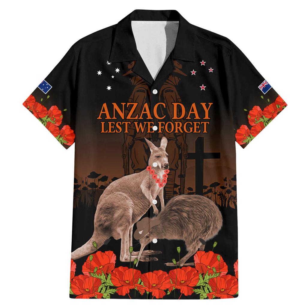 Kangaroo and Kiwi Bird ANZAC Day Custom Family Matching Mermaid Dress and Hawaiian Shirt Soldier Style