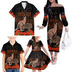 Kangaroo and Kiwi Bird ANZAC Day Custom Family Matching Off Shoulder Long Sleeve Dress and Hawaiian Shirt Soldier Style