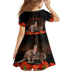 Kangaroo and Kiwi Bird ANZAC Day Custom Family Matching Off Shoulder Short Dress and Hawaiian Shirt Soldier Style