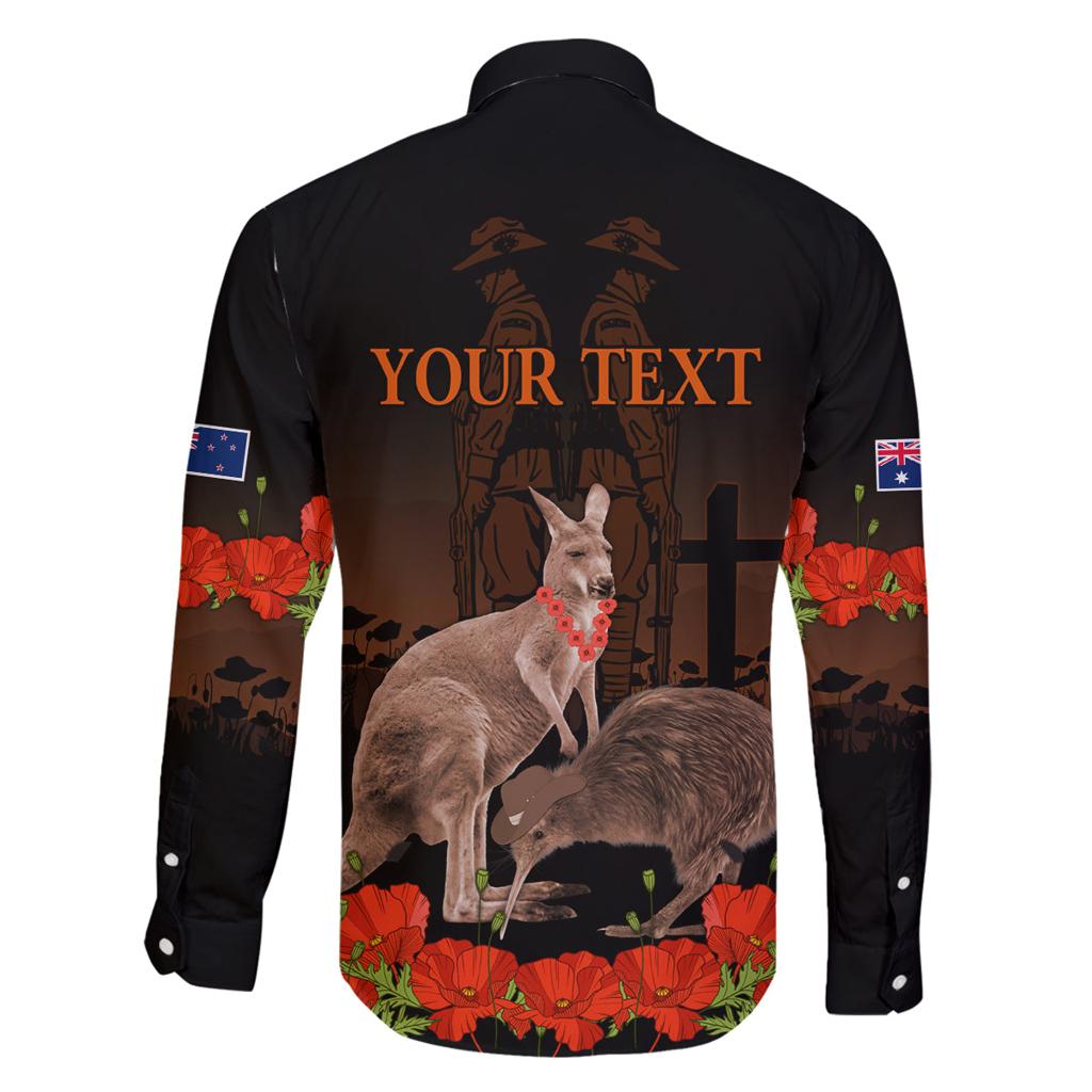 Kangaroo and Kiwi Bird ANZAC Day Custom Family Matching Puletasi and Hawaiian Shirt Soldier Style